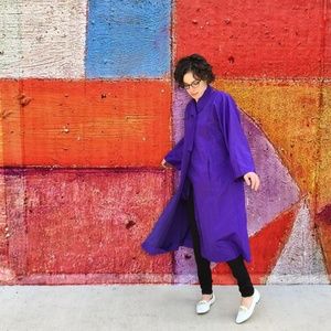 Vintage Bold Double Breasted Purple Overcoat